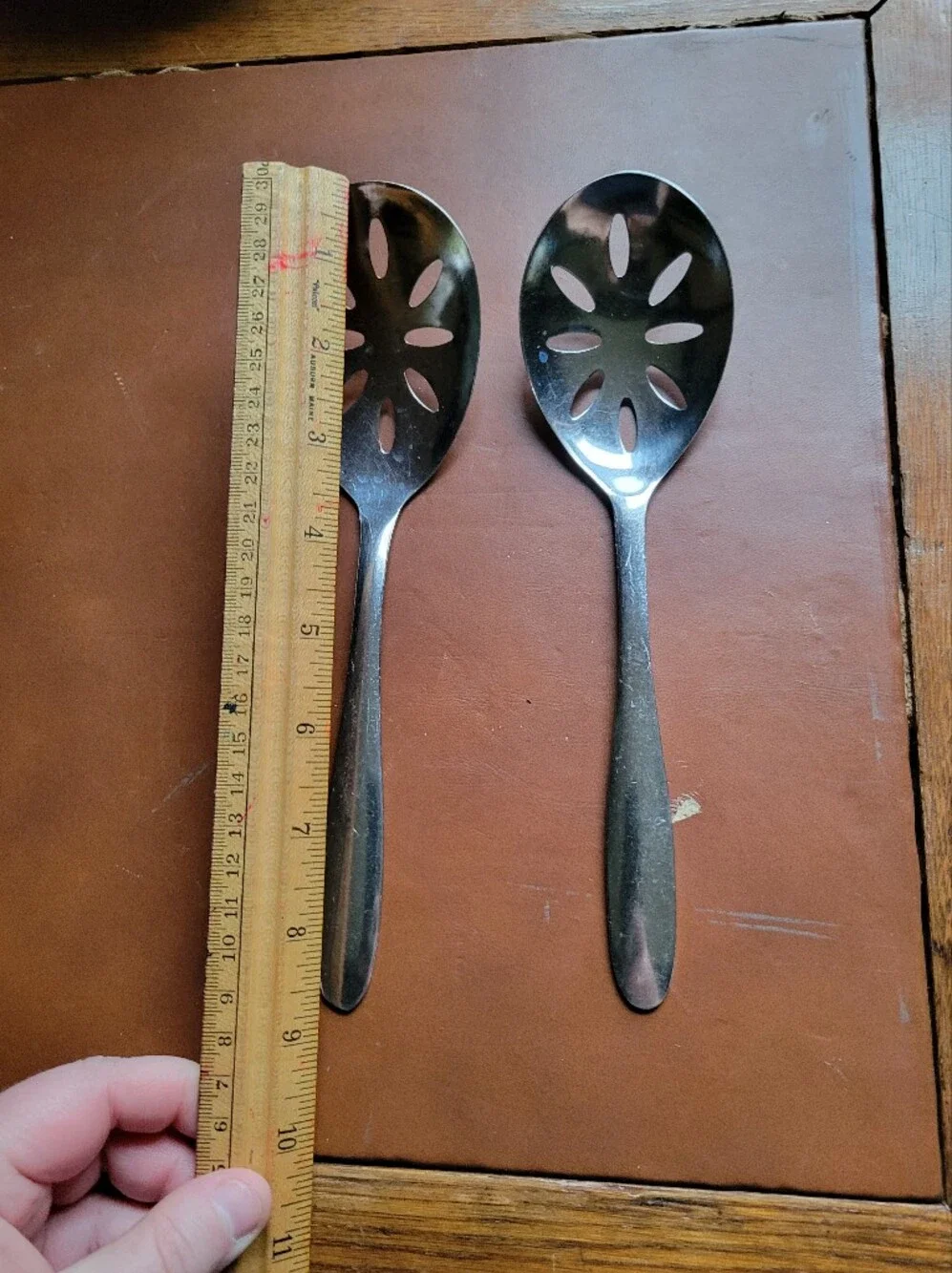 2 Imperial Stainless Korea Slotted Serving Spoons